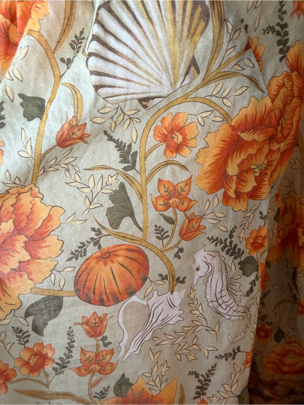 147~ Spell & The Gypsy Collective Boho Floral Peasant Top - Orange Floral Large - Picture 12 of 14